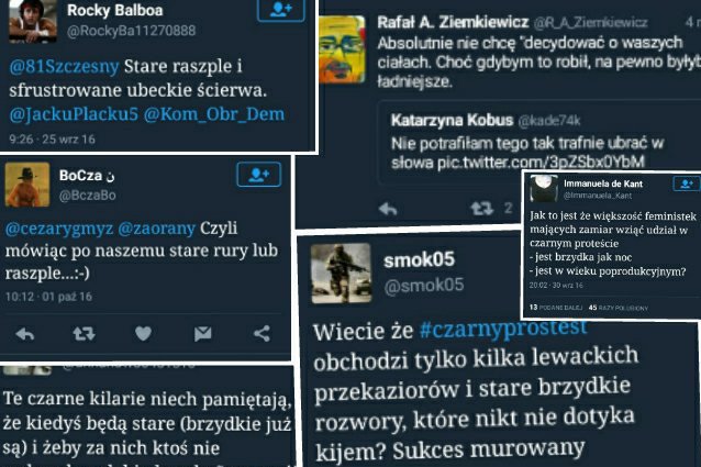 To tylko mały wycinek agresji wobec kobiet, która rozlała się w mediach z okazji Czarnego Protestu.