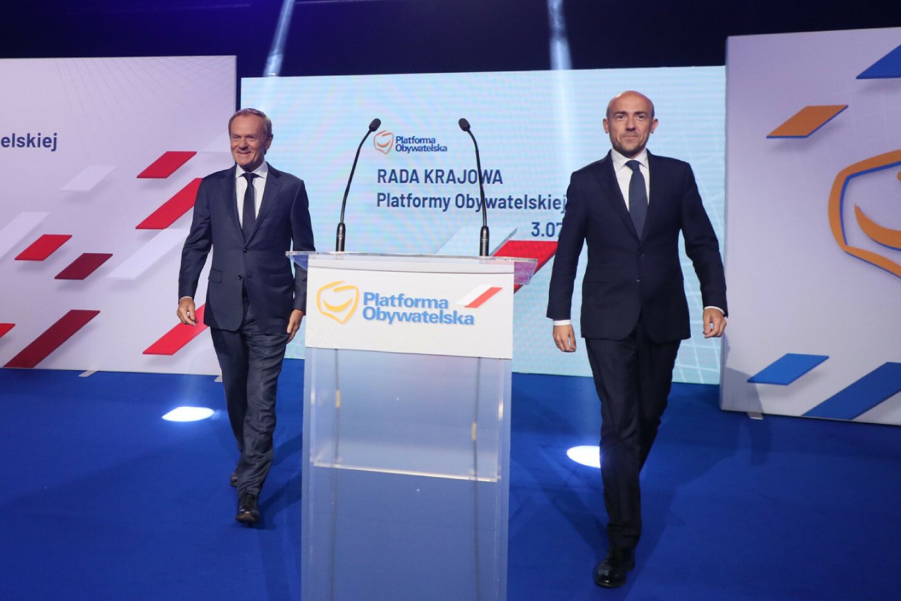 Donald Tusk i Borys Budka podczas Rady Krajowej PO. Donald Tusk i Borys Budka podczas Rady Krajowej PO.