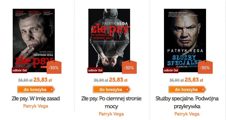 Policyjne książki Patryka Vegi to bestsellery.