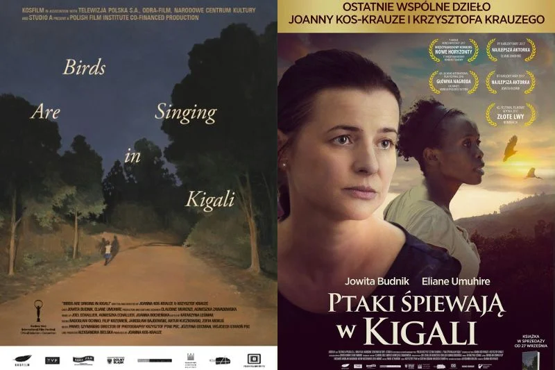 "Ptaki śpiewają w Kigali" - dwie wersje plakatu do tego samego filmu