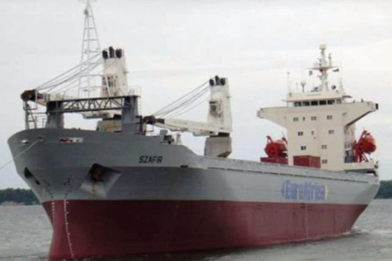 Statek, z którego zostali porwani Polacy.