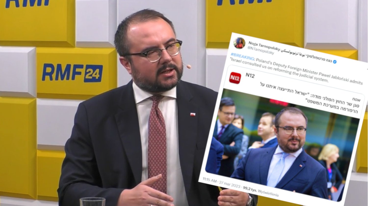 Izraelskie media cytują wypowiedź wiceministra Jabłońskiego.