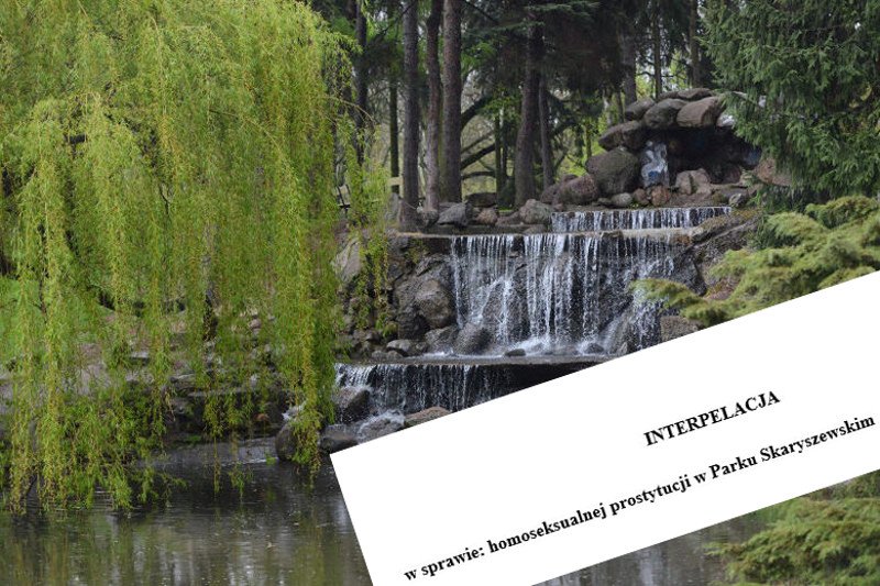 Radny PiS Marek Borkowski pyta o "homoseksualną prostytucję w Parku Skaryszewskim" w Warszawie.