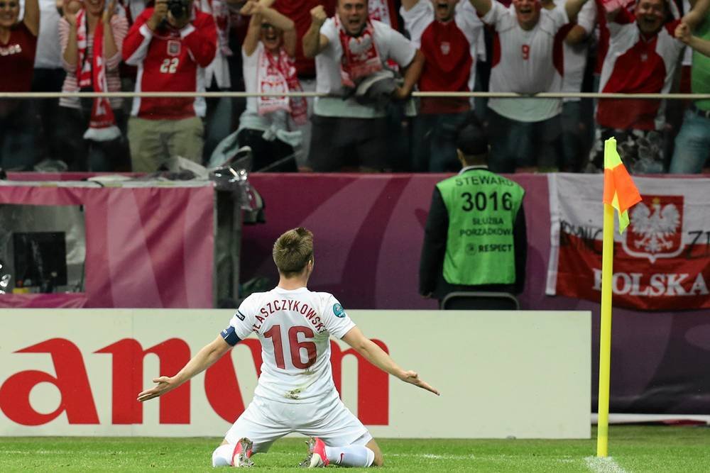 Kuba Błaszczykowski cieszy się po strzelonym golu w meczu Polska – Rosja.