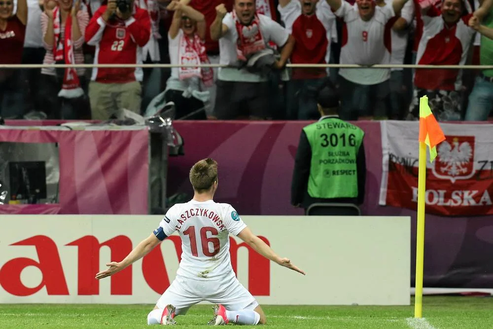 Kuba Błaszczykowski cieszy się po strzelonym golu w meczu Polska – Rosja.