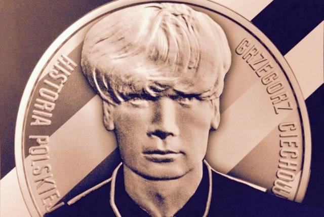 Grzegorz Ciechowski na srebrnej monecie kolekcjonerskiej, Narodowy Bank Polski