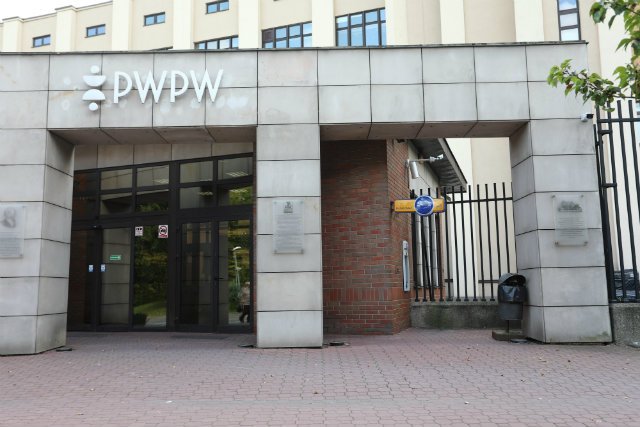 Siedziba Polskiej Wytwórni Papierów Wartościowych w Warszawie.