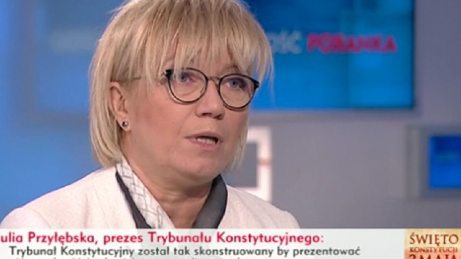 Przyłębska w TVP Info o TK i apelu unijnych sędziów.