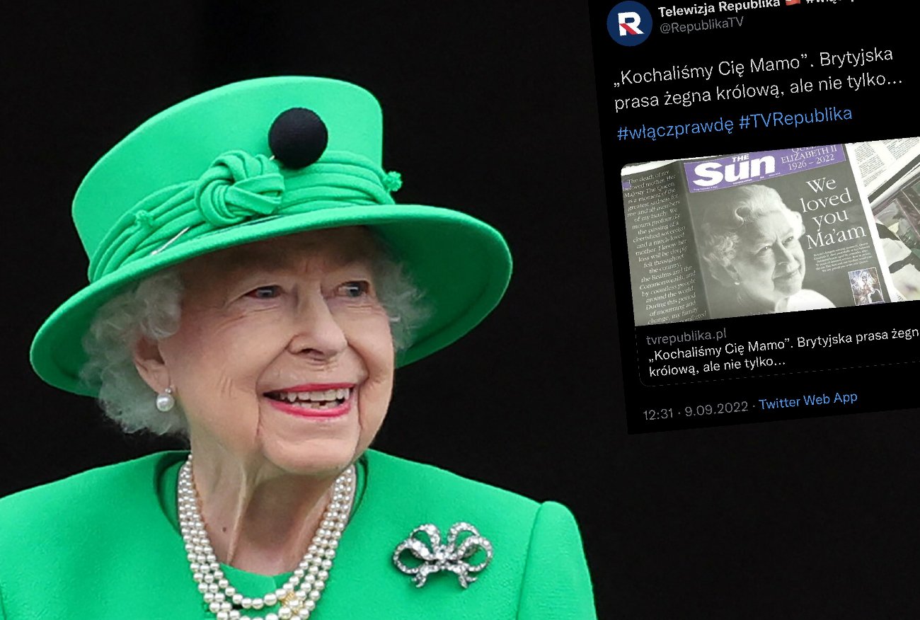 TV Republika o śmierci królowej Elżbiety II. "Kochaliśmy Cię, Mamo"