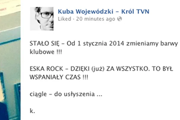 Kuba Wojewódzki odchodzi z Eska Rock?