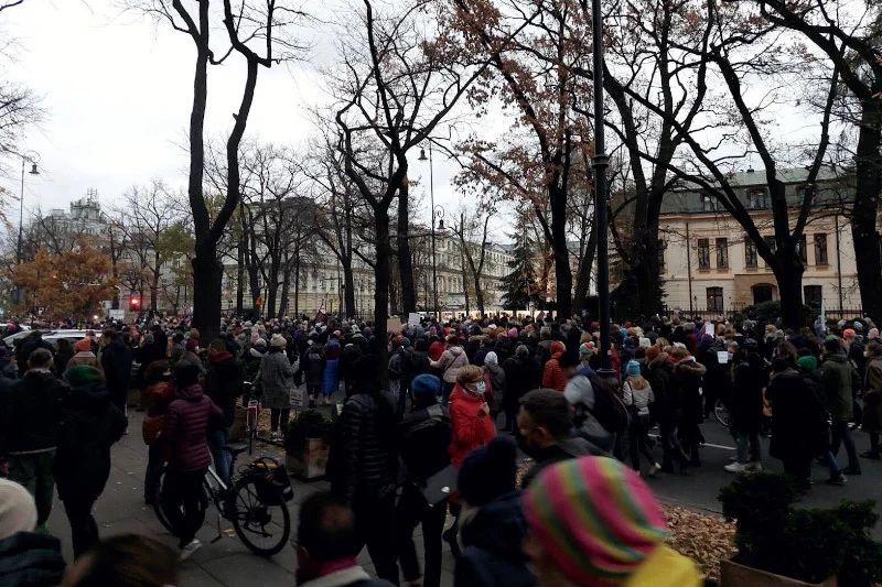 Po hasłem "Ani jednej więcej" odbywa się w Warszawie demonstracja zorganizowana po śmierci 30-letniej Izabeli z Pszczyny.