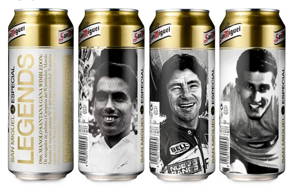 Projekt "Legends" dla piwa SanMiguel, wykorzystujący wizerunki hiszpańskich sportowców-legend.