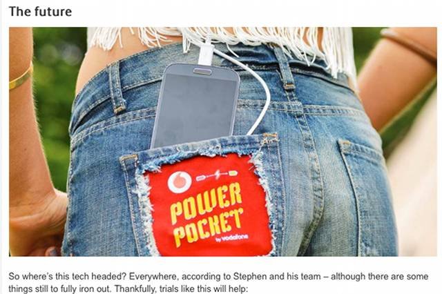 Spodnie Power Pocket pełnią funkcję ładowarki telefonu komórkowego