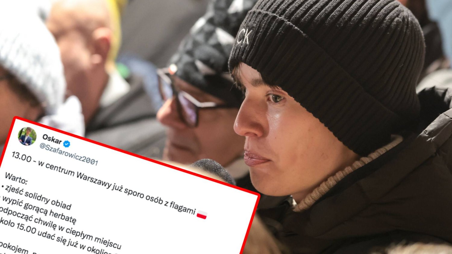 Młody sympatyk PiS potwierdził swoją obecność pod Sejmem.