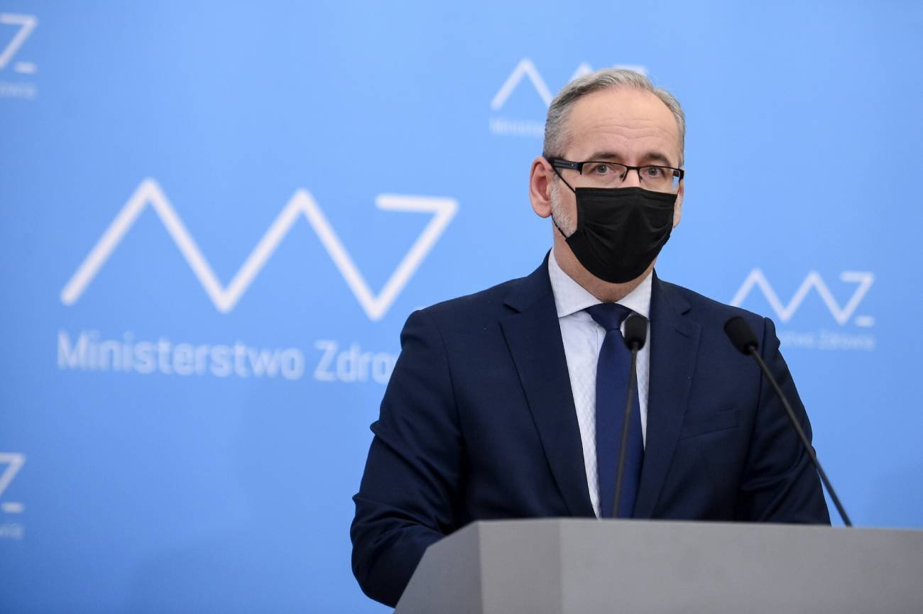 Minister Adam Niedzielski podczas konferencji prasowej