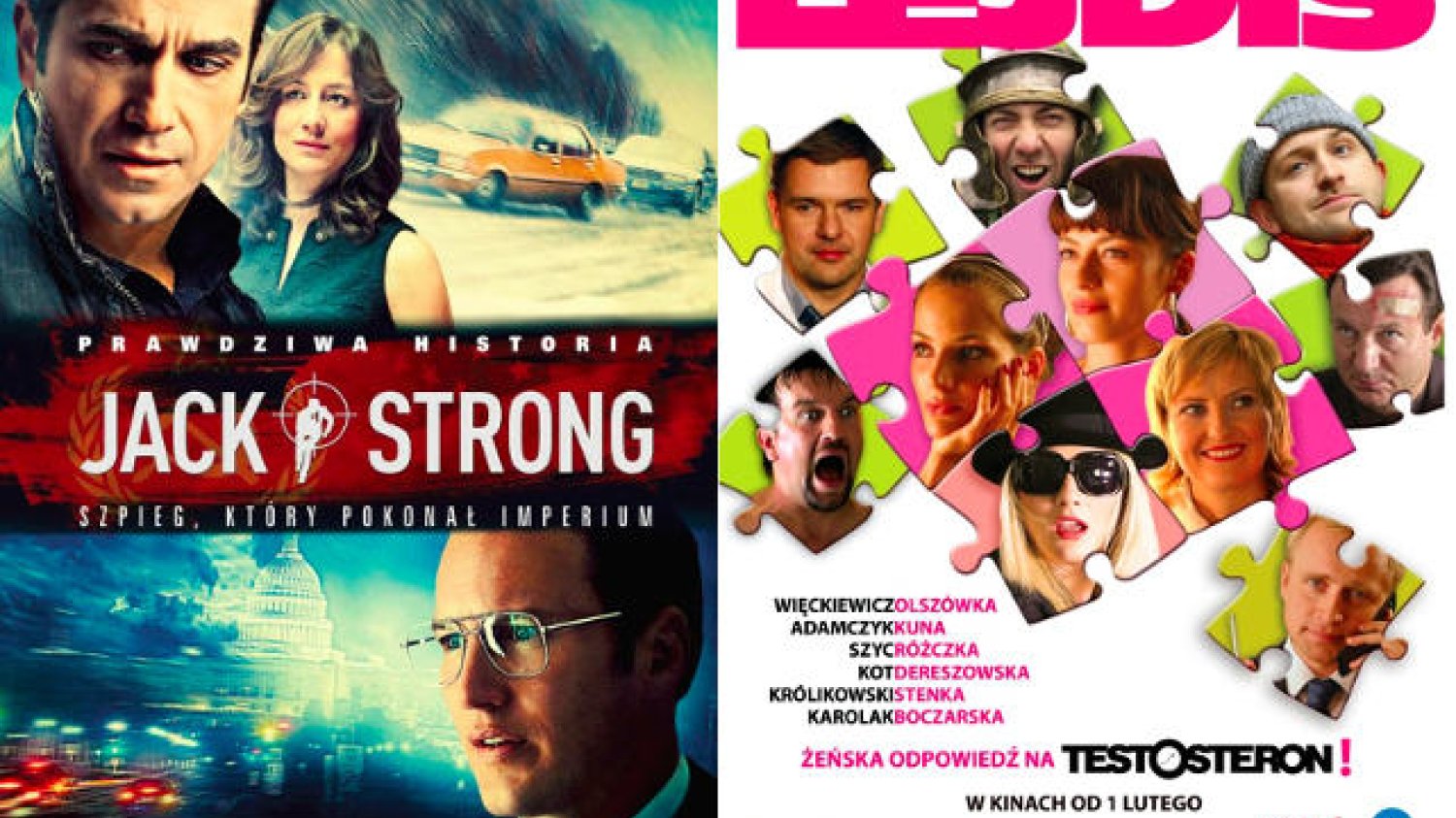 Plakaty do filmów "Jack Strong" i "Lejdis"