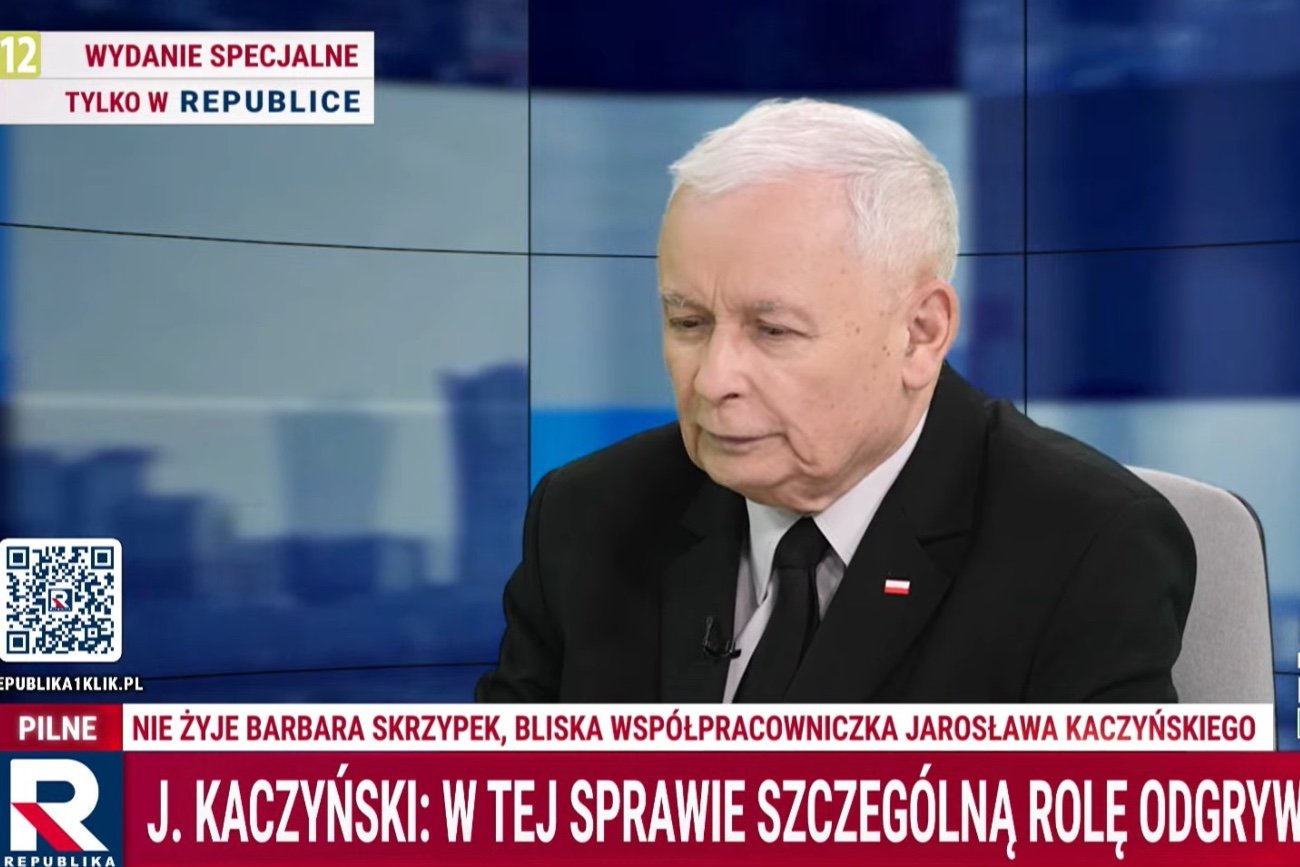 Kaczyński nagle pojawił się na antenie Republiki. Tak skomentował śmierć współpracowniczki.