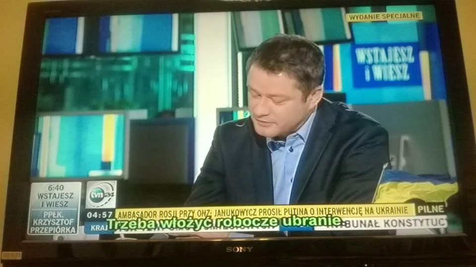 W dniu ataku Rosji na ukraiński Krym TVN24 wcześniej niż zwykle rozpoczęła poranny program. Na ekranie zaś pozostała przygotowana wcześniej deskrypcja programu "Maja w ogrodzie".