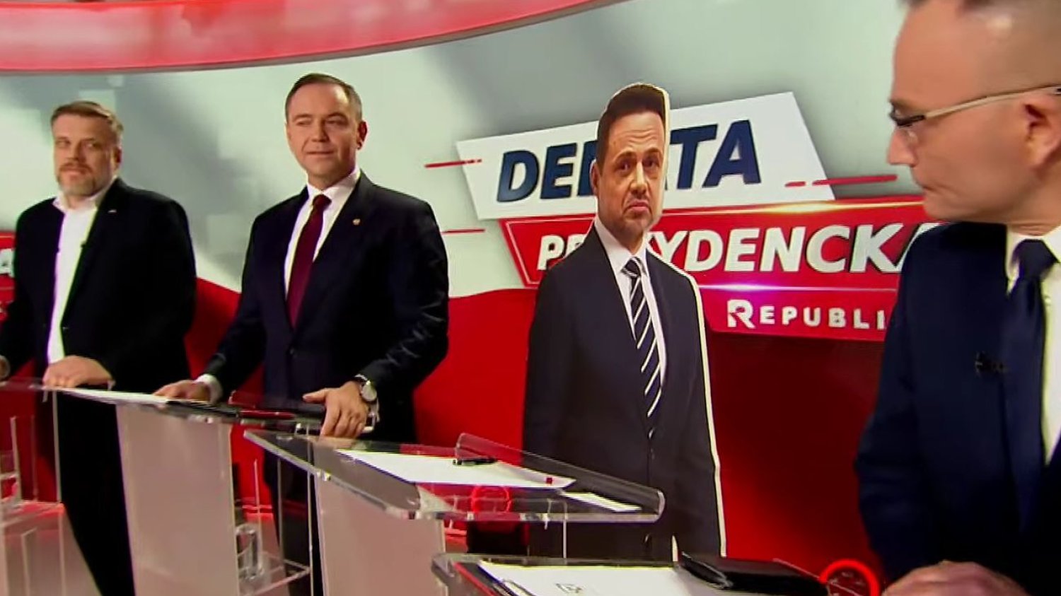 Rafał Trzaskowski na debacie w Republice był obecny w taki sposób. Parodia