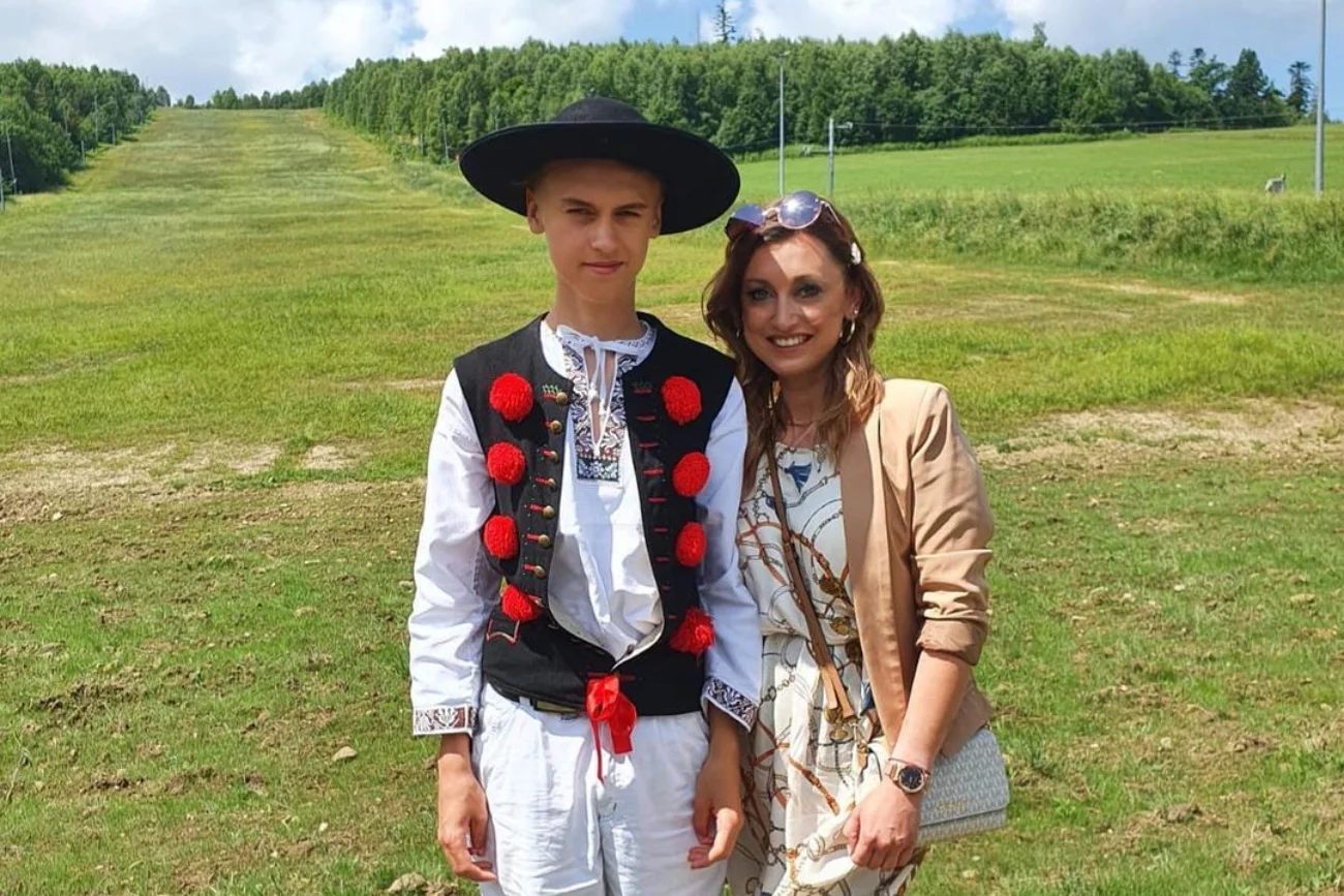 Justyna Żyła i syn Piotra Żyły Jakub Żyłą na Instagramie.