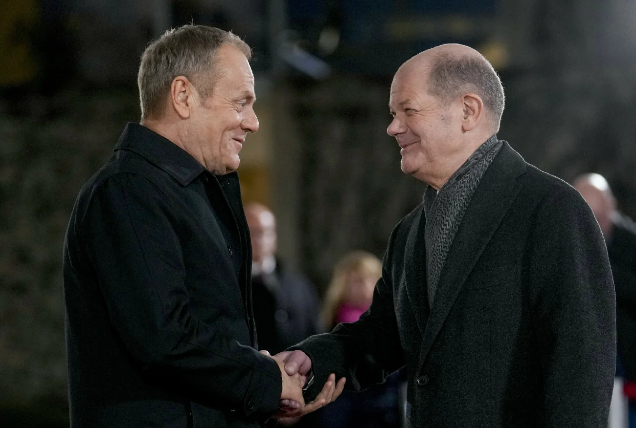 Donald Tusk i Olaf Scholz w Berlinie. Tak mówią o ryzyku agresji ze strony Rosji.
