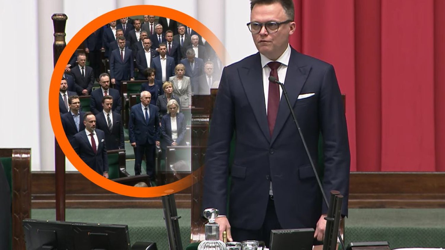 Sejm. Awantura w minutę ciszy. Poszło o katastrofę smoleńską i Kaczyńskich Marszałek Sejmu Szymon Hołownia i posłowie PiS