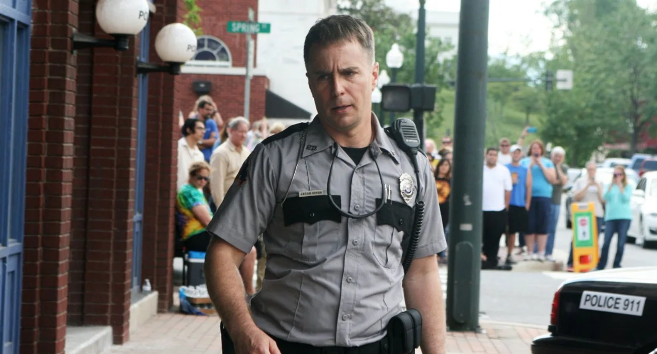 Sam Rockwell w filmie "Trzy billboardy za Ebbing, Missouri".