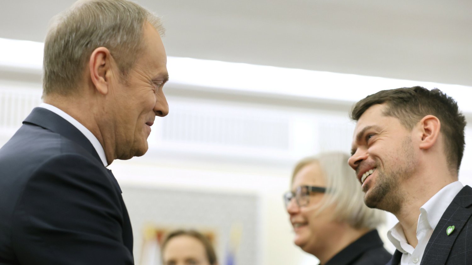 Donald Tusk i Michał Kołodziejczak