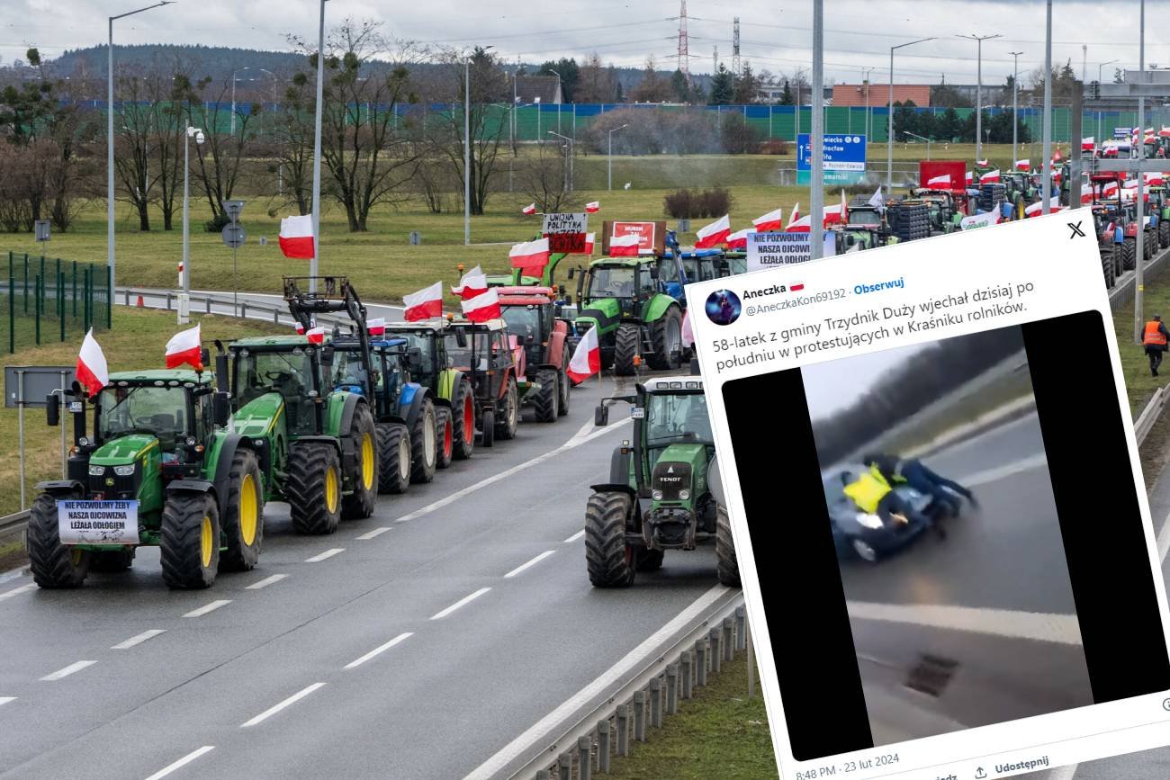 Protest rolników. Auto wjechało w demonstrantów