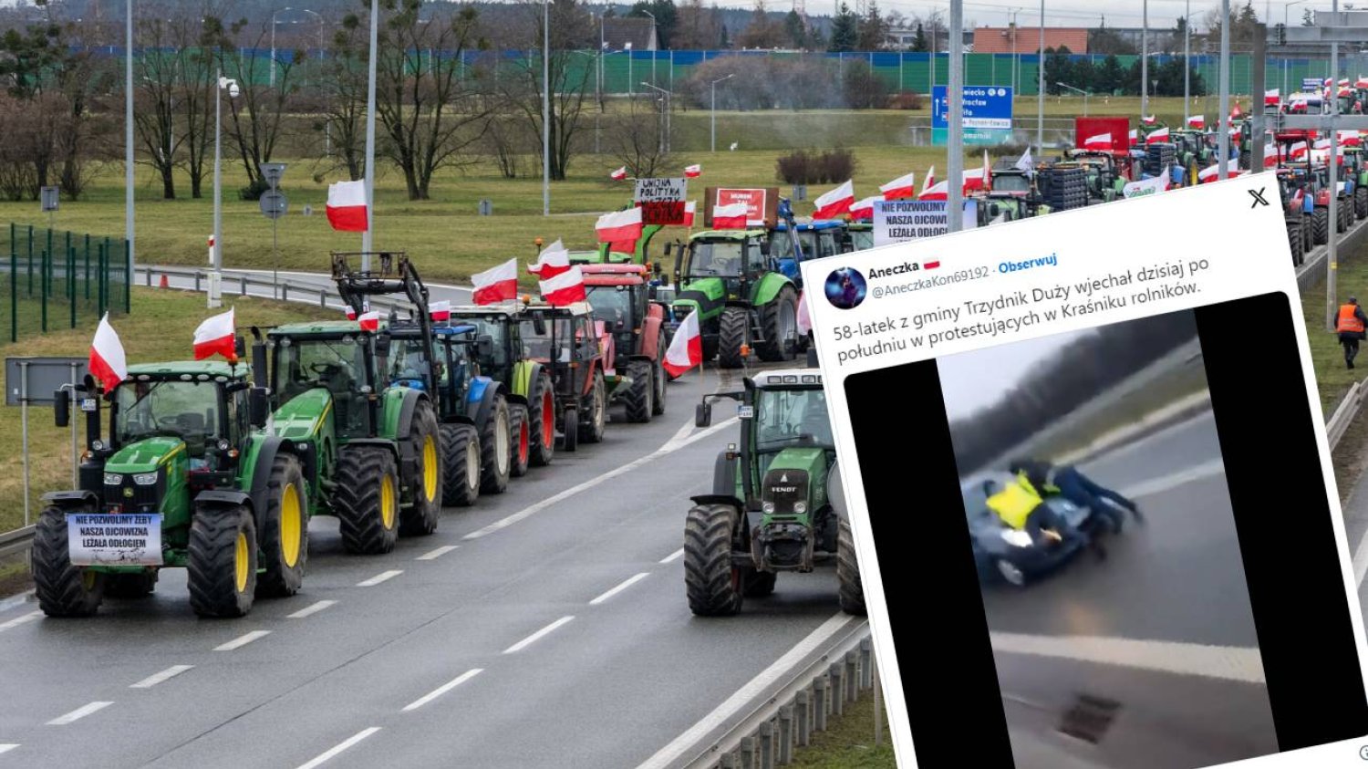 Protest rolników. Auto wjechało w demonstrantów