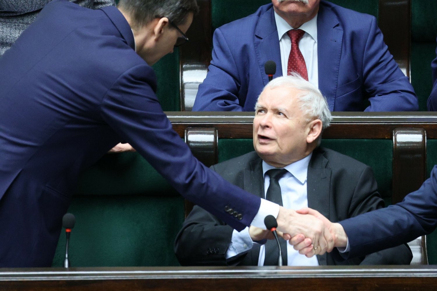 Jarosław Kaczyński i Mateusz Morawiecki w Sejmie