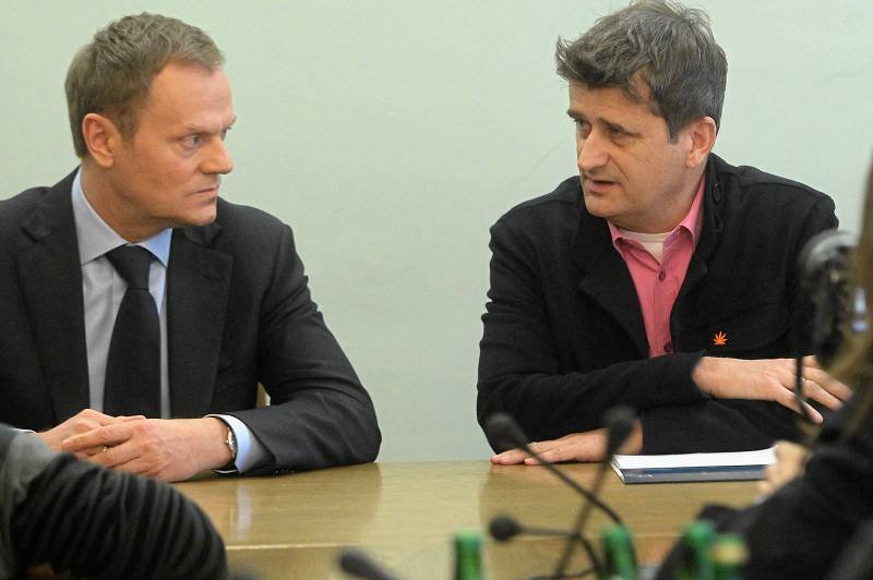 Donald Tusk na spotkaniu z posłami Ruchu Palikota.