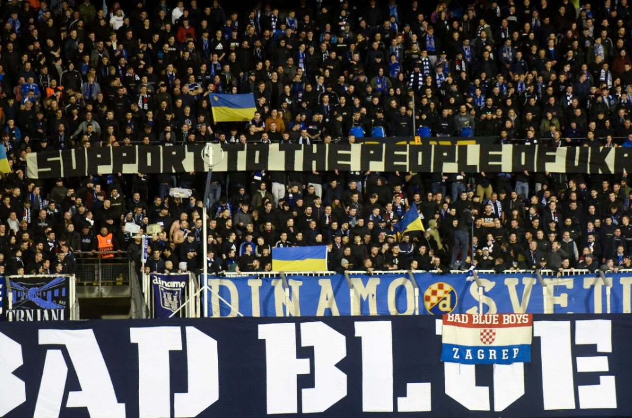Kibice Dinama Zagrzeb okazali wsparcie Ukraińcom, którzy walczą z rosyjskimi najeźdźcami