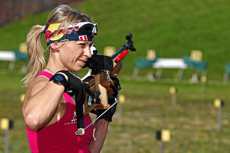 Krystyna Pałka podczas letnich treningów