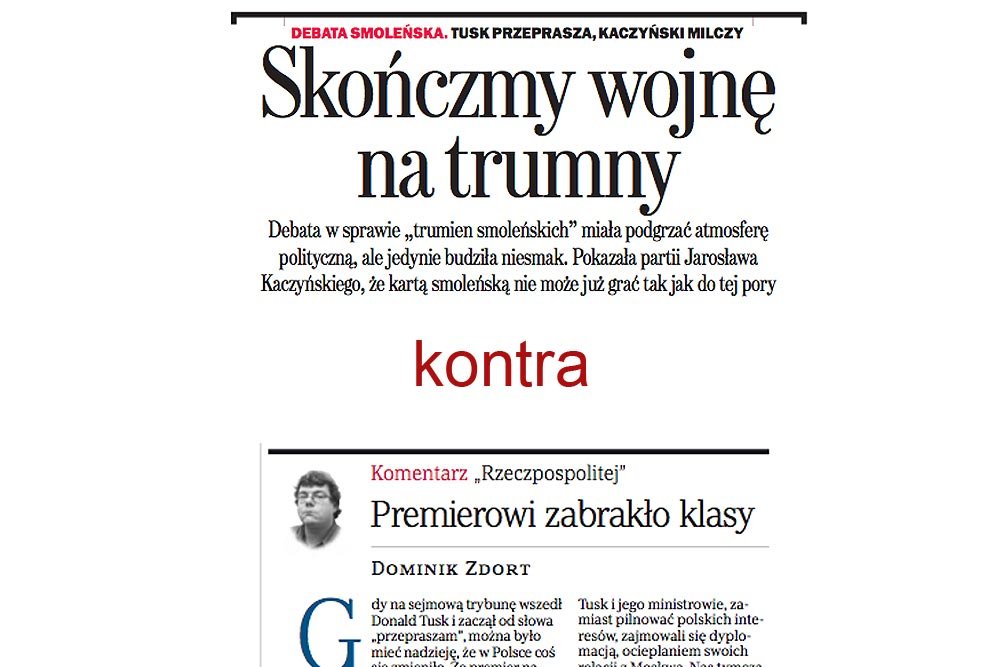 Dzisiejsza Gazeta Wyborcza i Rzeczpospolita