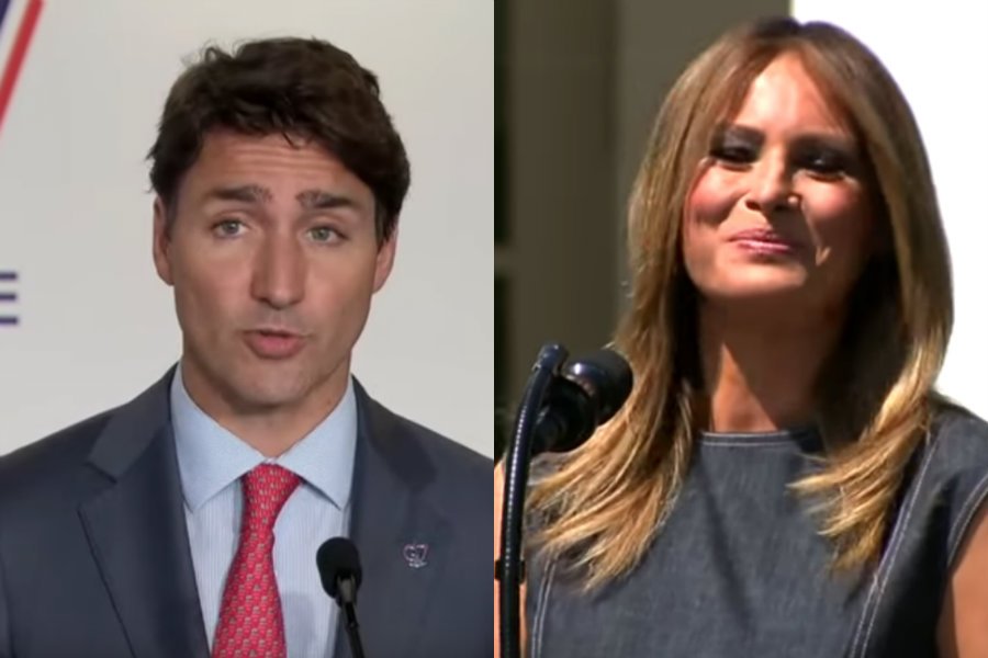 Melania Trump pocałowała premiera Kanady Justina Trudeau.