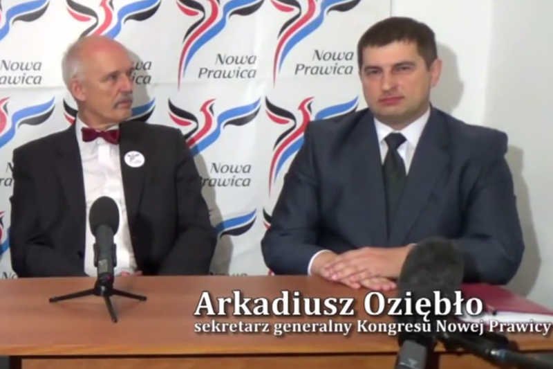 Na Arkadiuszu Oziębło, sekretarzu generalnym KNP, ciążą zarzuty za aferę finansową.