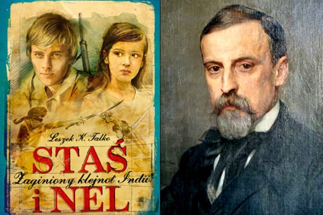 Od września będzie można kupić kontynuację "W pustyni i w puszczy" Henryka Sienkiewicza. Z prawej: portret Henryka Sienkiewicza autorstwa Kazimierza Mordasewicza
