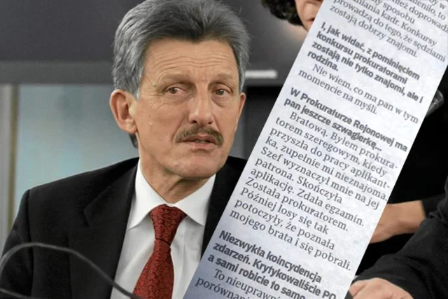 Stanisław Piotrowicz opowiada wzruszającą historię swojej bratowej, zatrudnionej w Prokuraturze Rejonowej.