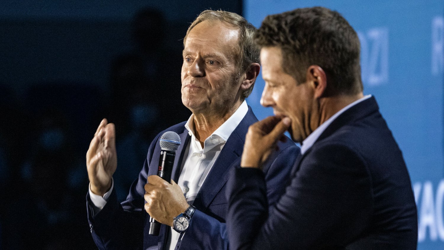 Kto byłby najlepszym kandydatem opozycji na premiera? Rafał Trzaskowski z większym poparciem niż Donald Tusk. Rafał Trzaskowski i Donald Tusk na Campus Polska Przyszłości.