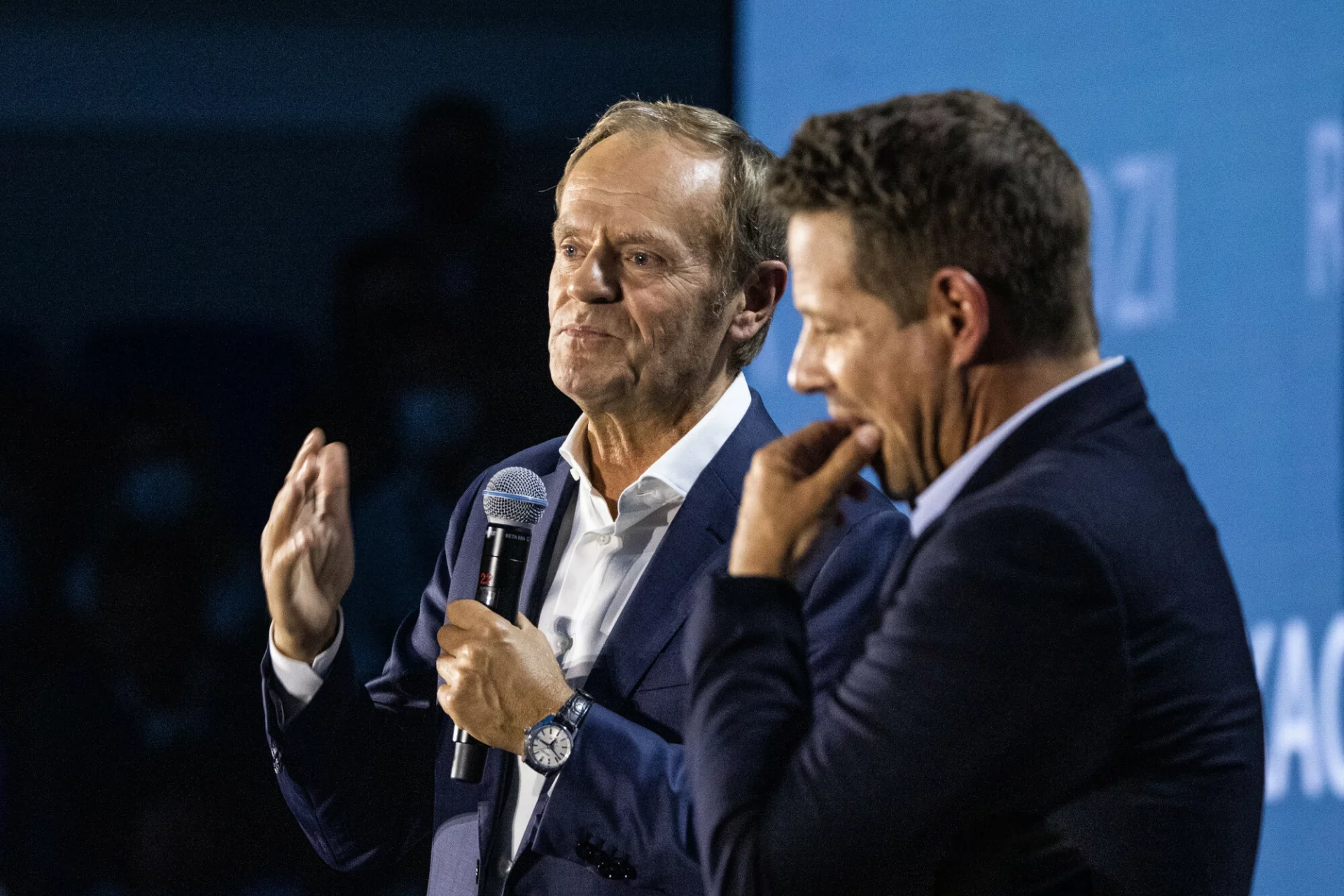 Kto byłby najlepszym kandydatem opozycji na premiera? Rafał Trzaskowski z większym poparciem niż Donald Tusk. Rafał Trzaskowski i Donald Tusk na Campus Polska Przyszłości.