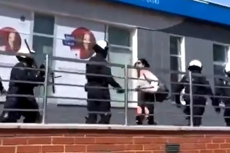Są nowe nagrania z protestu w Głogowie.