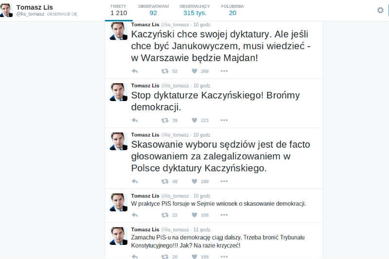 Tomasz Lis ostrzega PiS: w Warszawie będzie Majdan.