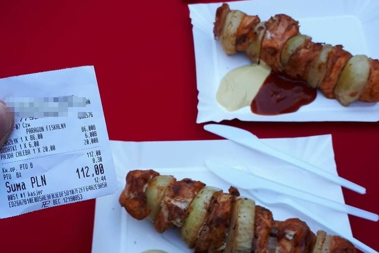 Szaszłyk za 86 złotych to jednak dość drogo.