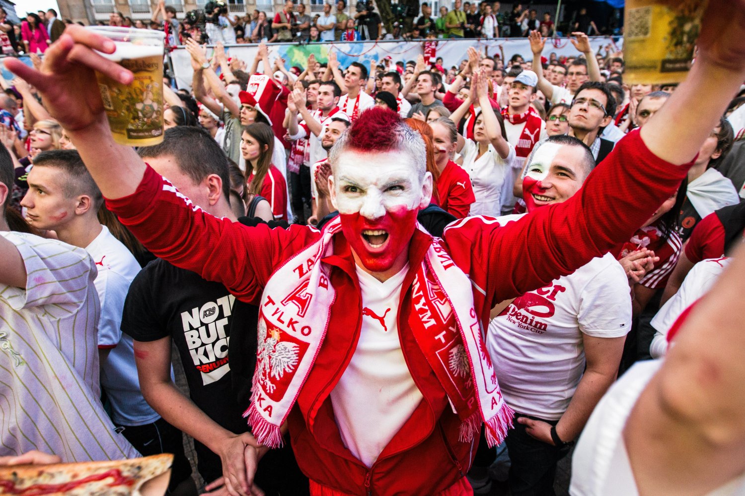 Kibic podczas meczu Polska - Rosja