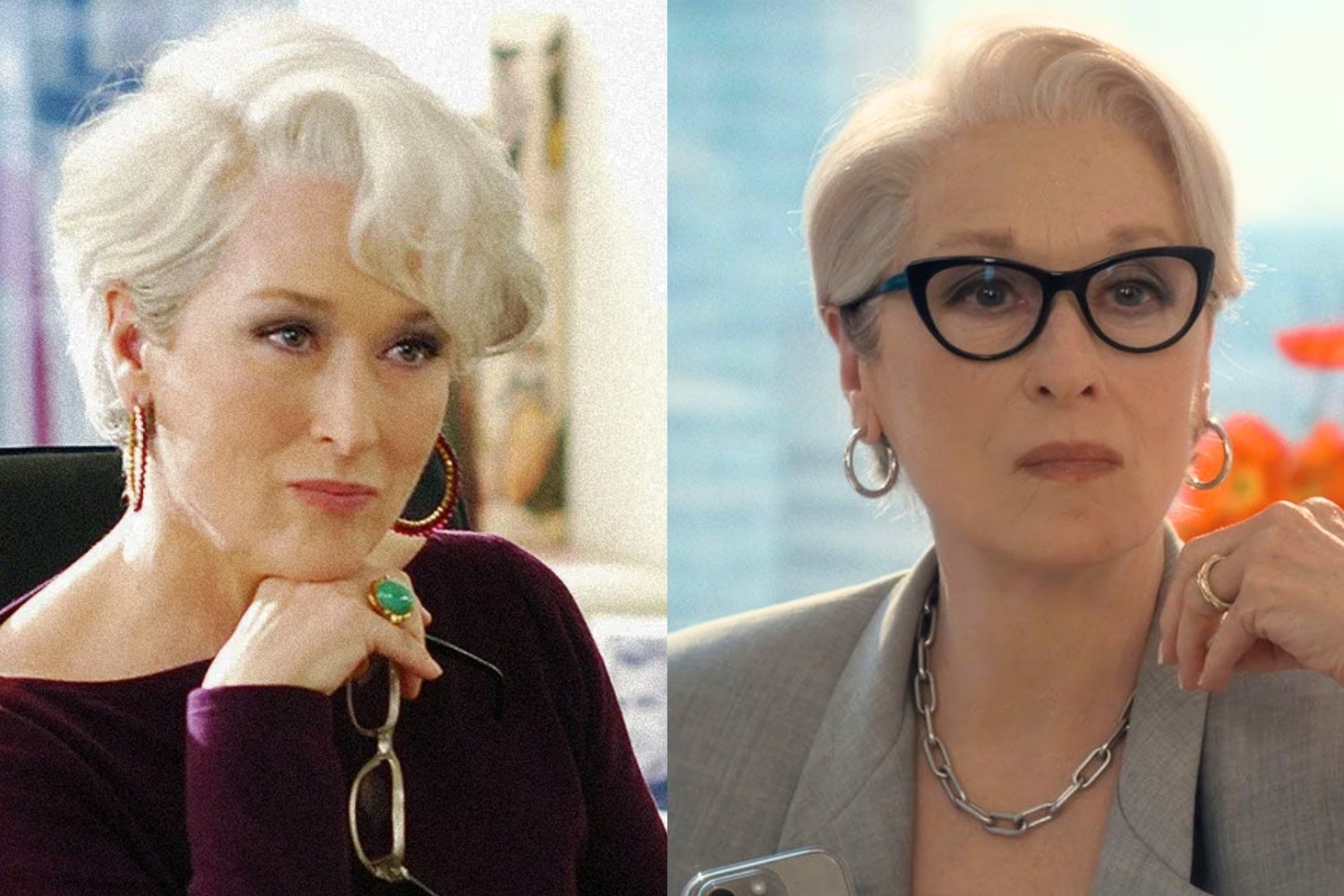 Światło w filmach i serialach powoli je zabija. Meryl Streep w filmach "Diabeł ubiera się u Prady" i "Diabeł ubiera się u Prady 2"