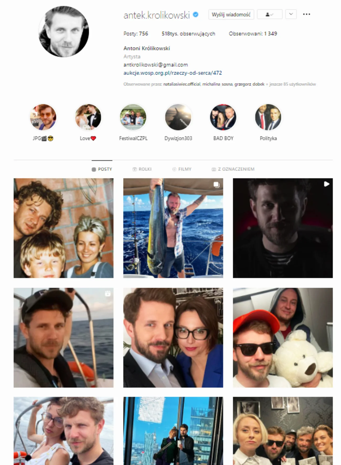 Z konta Antka Królikowskiego zniknęły posty związane z "walką sobowtórów"
