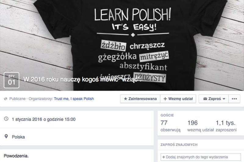 W 2016 roku nauczę kogoś mówić "wziąć"