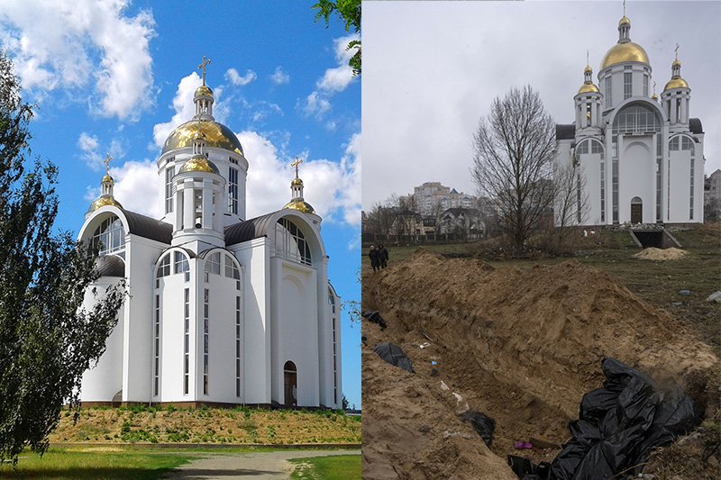 Bucza przed atakiem rosyjskich wojsk i po
