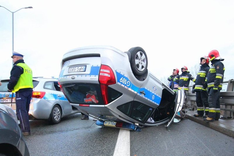 Dachował radiowóz eskortujący delegację z Botswany na szczycie COP24.